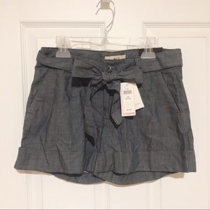 NWT Banana Republic tie-waist chambray shorts